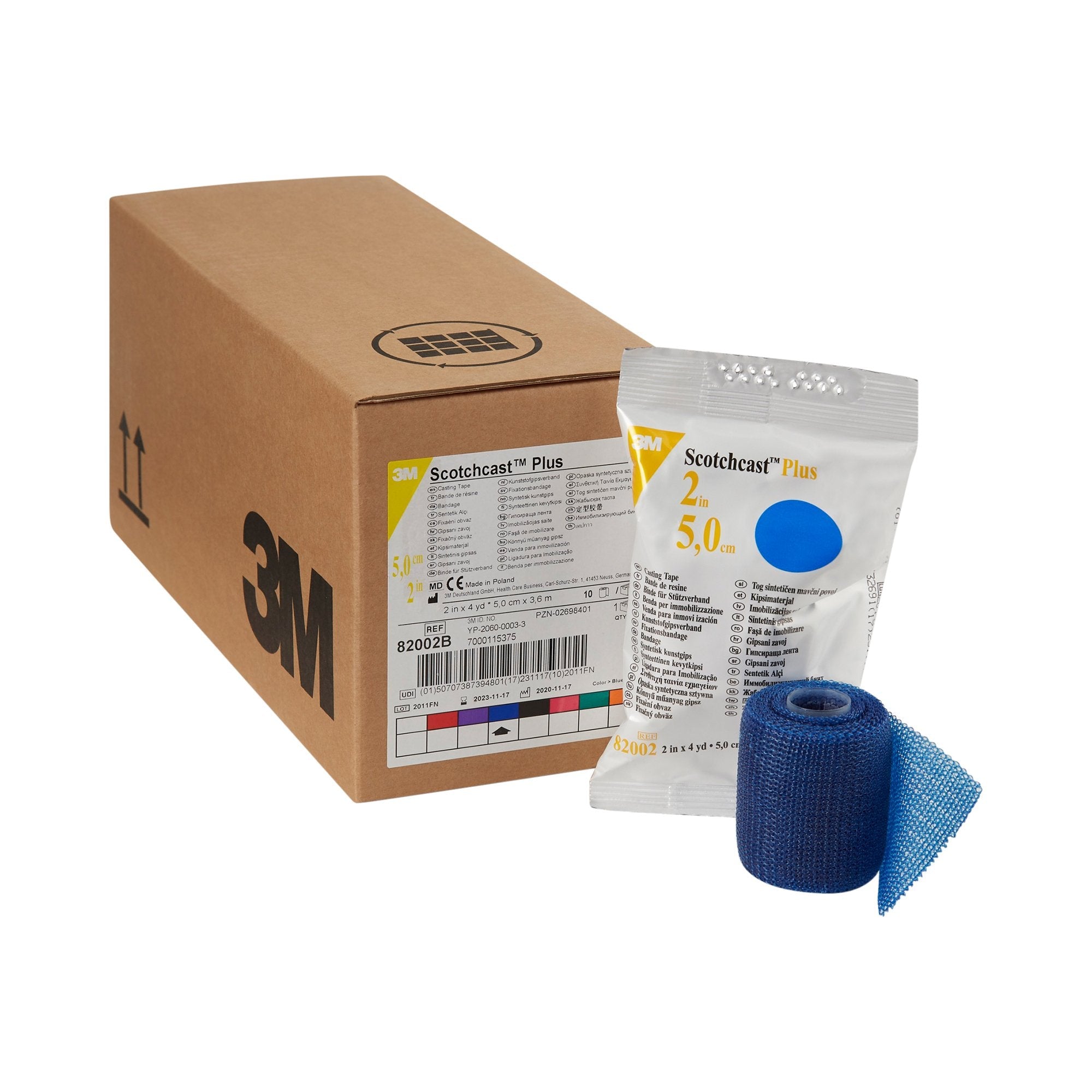 Cast Tape 3M Scotchcast Plus 2 Inch X 12 Foot Fiberglass / Resin Blue,Packaging Type- Each