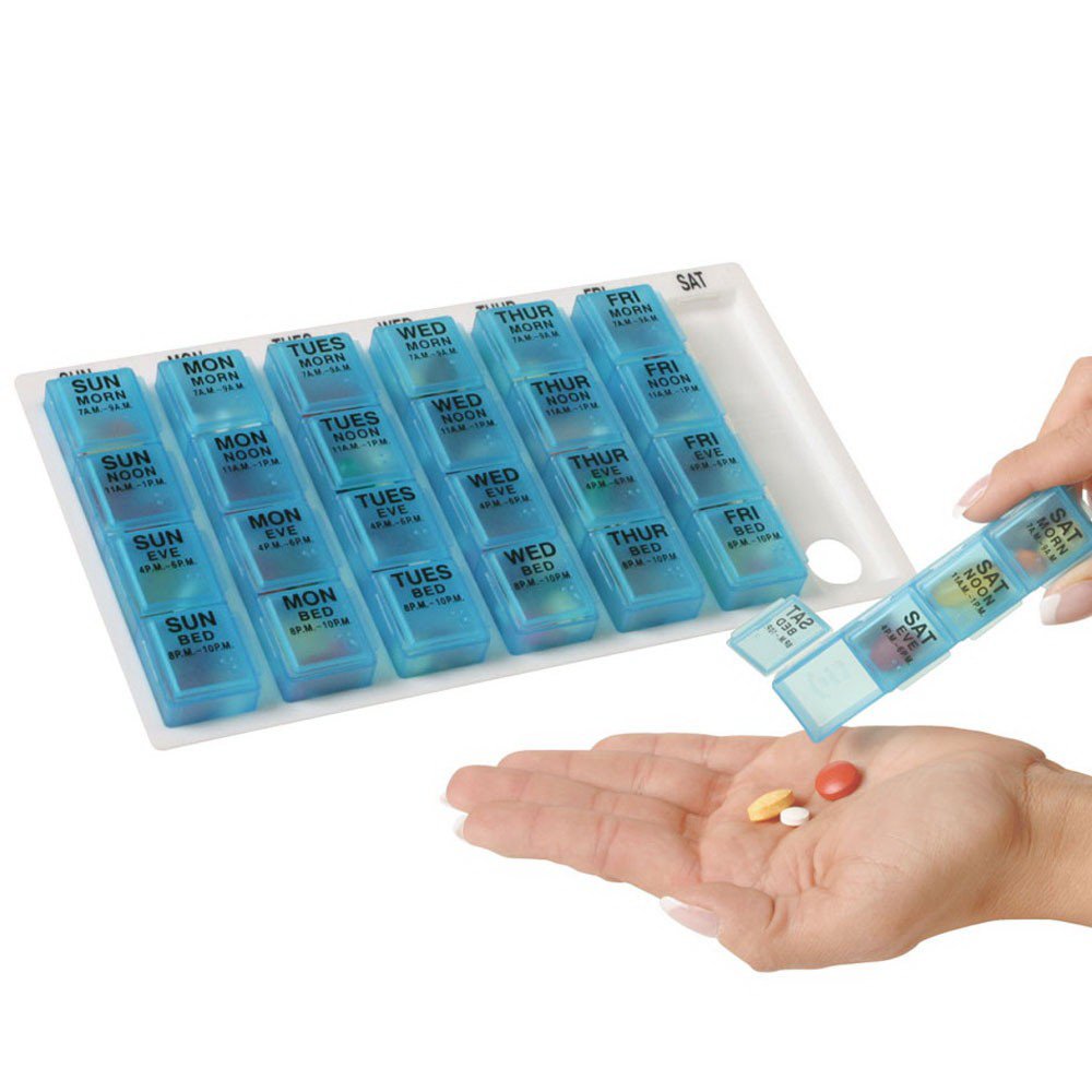 Pill Organizer One-Day-At-A-Time Large 7 Day 4 Dose