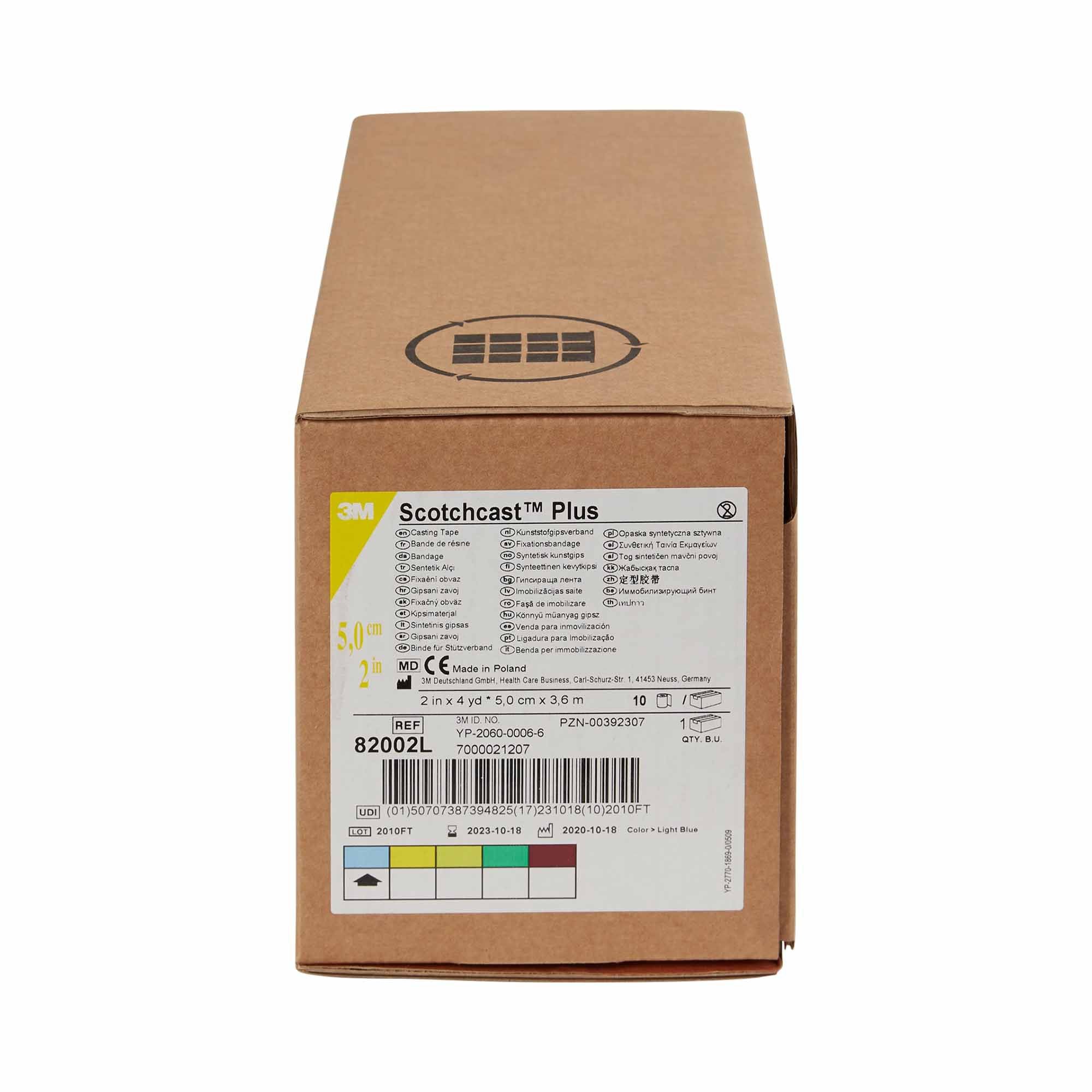 Cast Tape 3M Scotchcast Plus 2 Inch X 12 Foot Fiberglass / Resin Light Blue,Packaging Type- Box