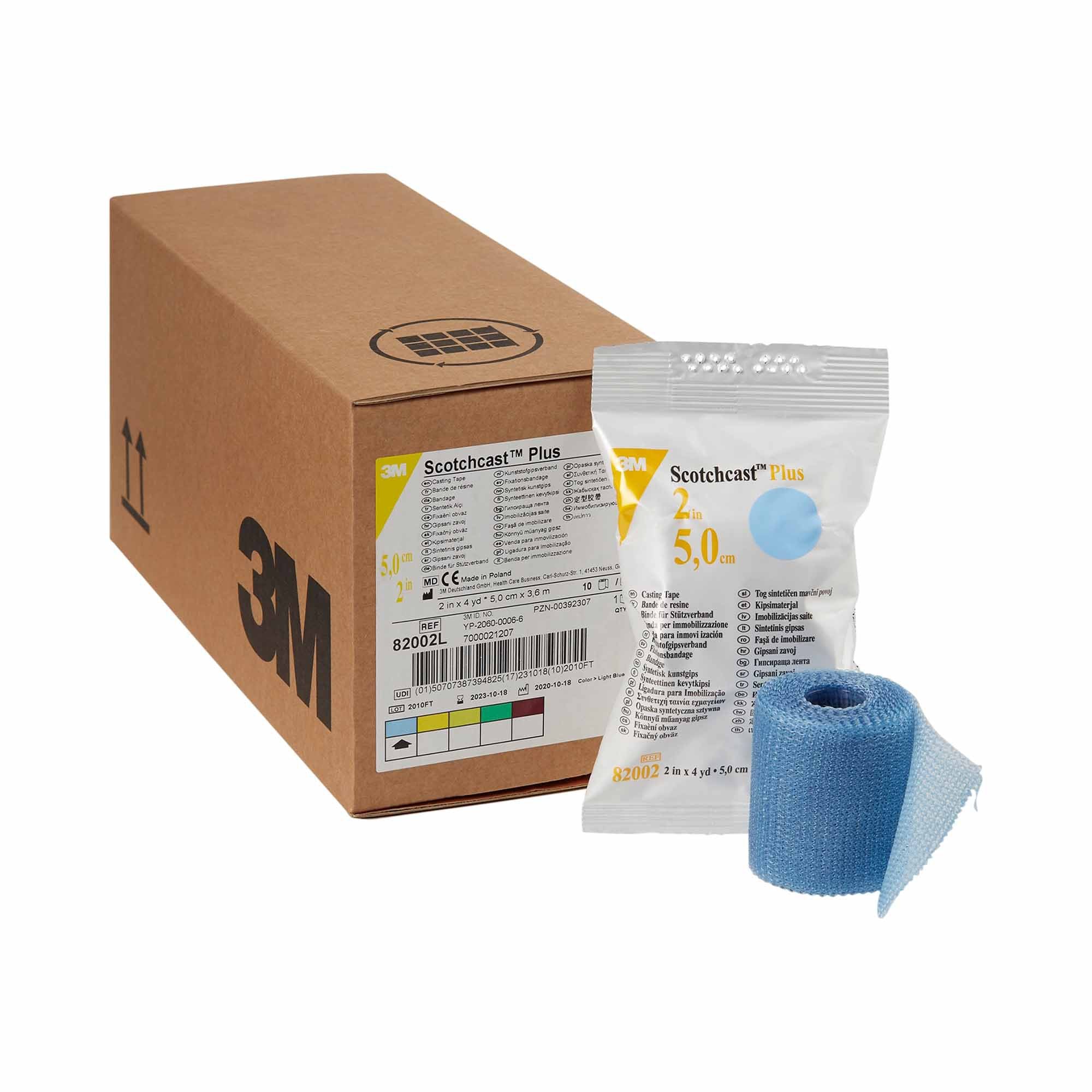 Cast Tape 3M Scotchcast Plus 2 Inch X 12 Foot Fiberglass / Resin Light Blue,Packaging Type- Box