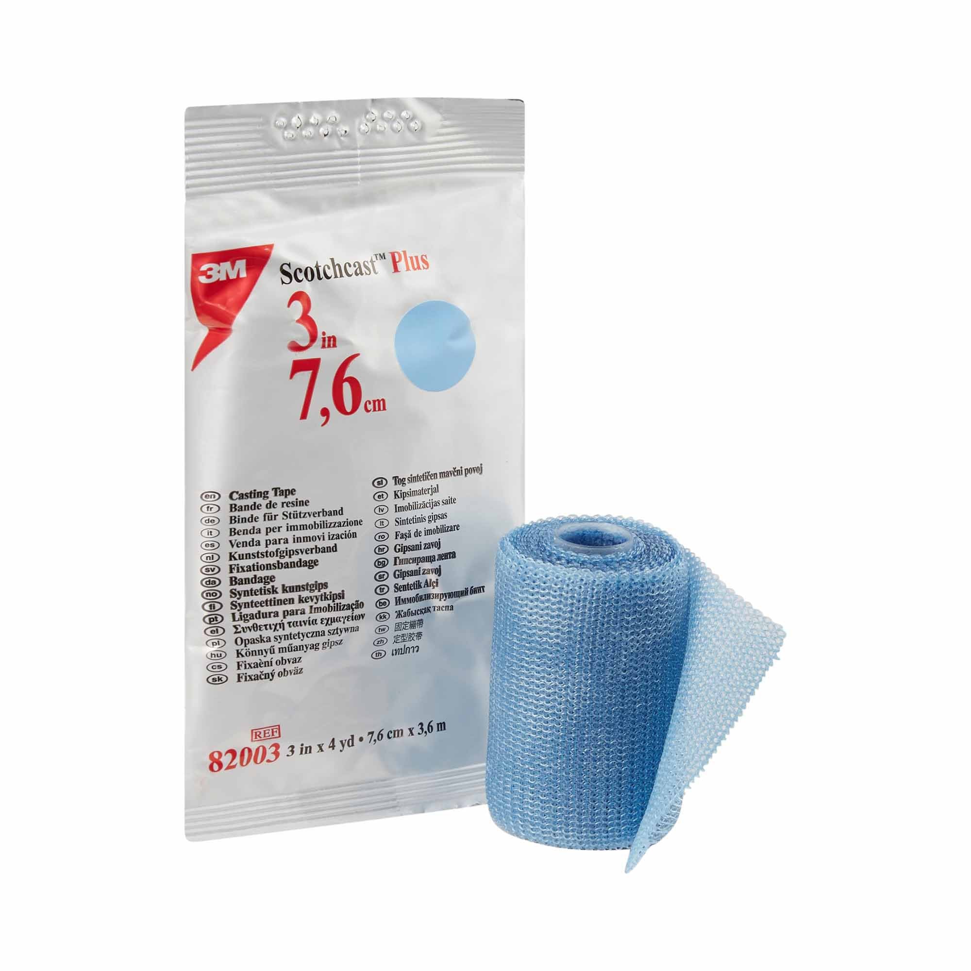 Cast Tape 3M Scotchcast Plus 3 Inch X 12 Foot Fiberglass / Resin Light Blue,Packaging Type- Box