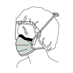 Surgical Mask with Eye Shield FluidShield Anti-fog Foam ASTM F2100-11 Level 2 Tie Closure One Size Fits Most