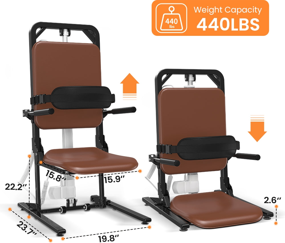 AX05 Sit-to-Stand Lift Chair-Heavy-Duty Mobility Aid for Adults & Seniors, PU Leather, Foldable & Portable, Supports 440 lbs