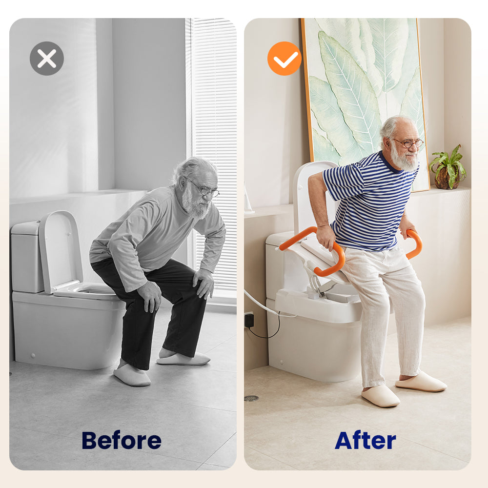 AX12 Comfort Steady Toilet Seat Lift for Seniors & Disabled - Safe, Easy Toilet Aid with 330 lbs Weight Capacity for Enhanced Independence and Comfort.