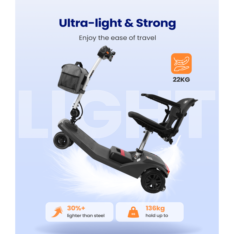 Ultra-Light D50 Mobility Scooter: Versatile & Easy to Maneuver