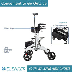 HFK-9211 Dual-Brake Shock-Absorbing Rollator Walker 10" Wheels