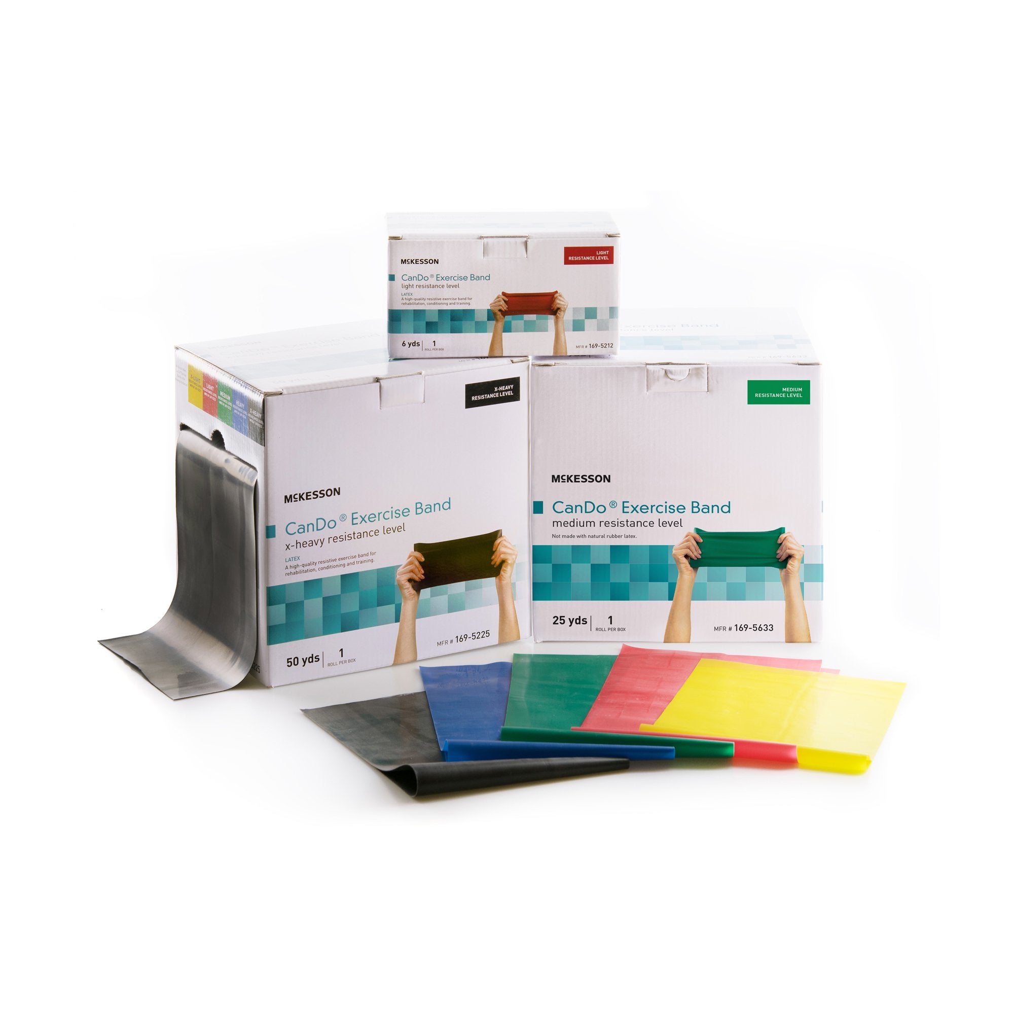 Exercise Resistance Band McKesson CanDo Black 5 Inch X 25 Yard X-Heavy Resistance, Packaging Type- Each