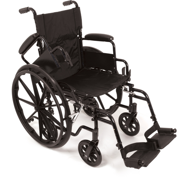 Probasics K4 Transformer Wheelchair with flip-back padded desk length arms and Elevating Leg rest ,8-inch Front 24 inch back Wheels