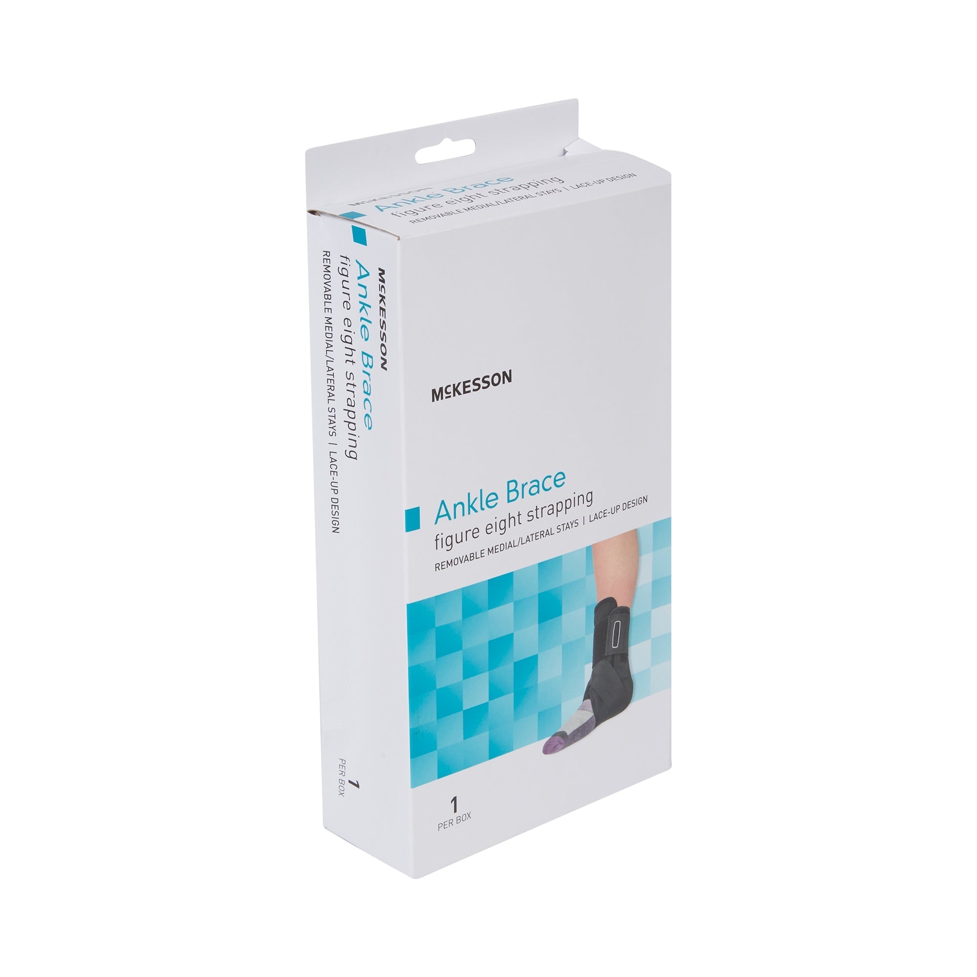 Ankle Brace McKesson Large Lace-Up / Figure-8 Strap / Hook and Loop Closure Foot, Packaging Type- Each