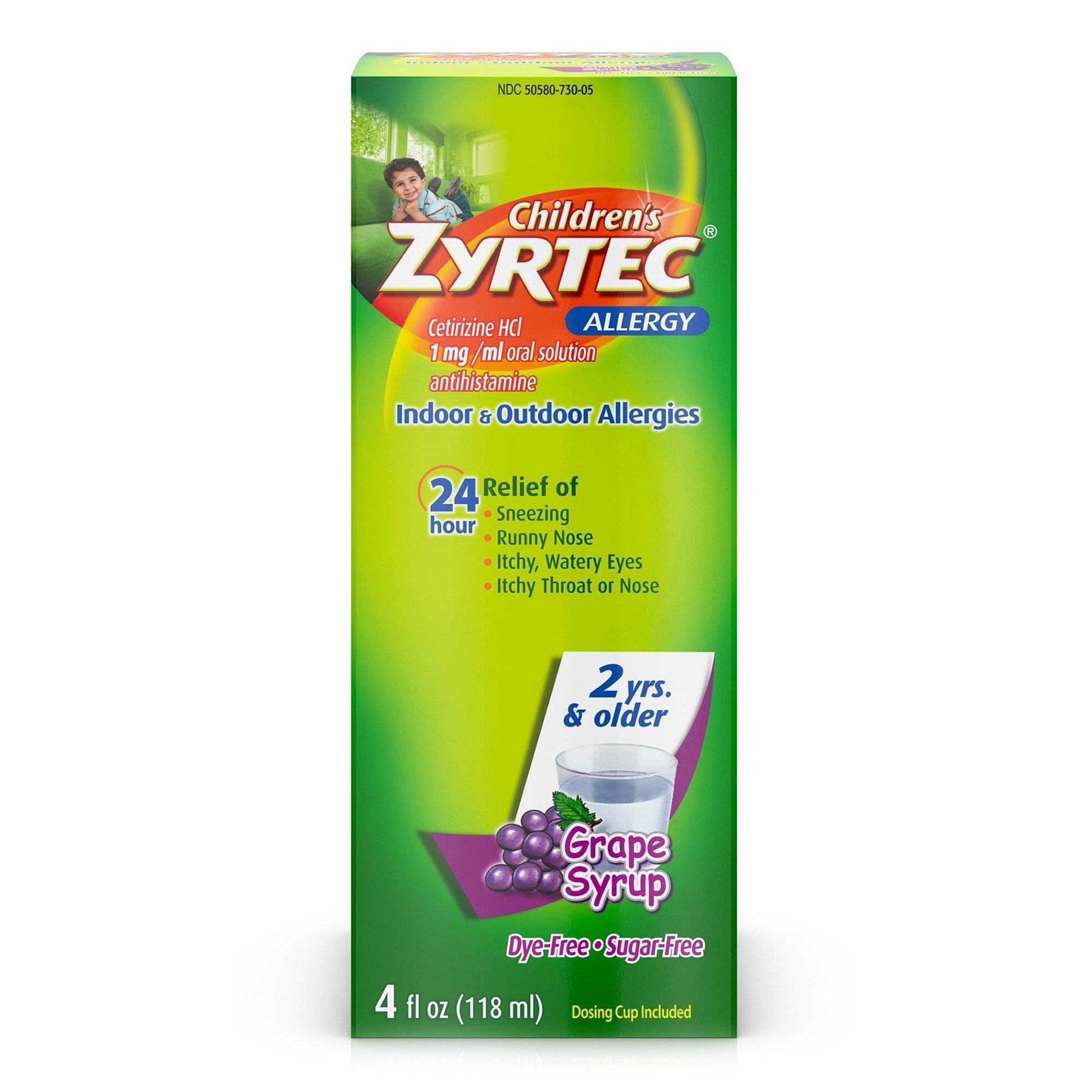 Children's Allergy Relief Zyrtec 1 mg / 1 mL Strength Solution 4 oz.