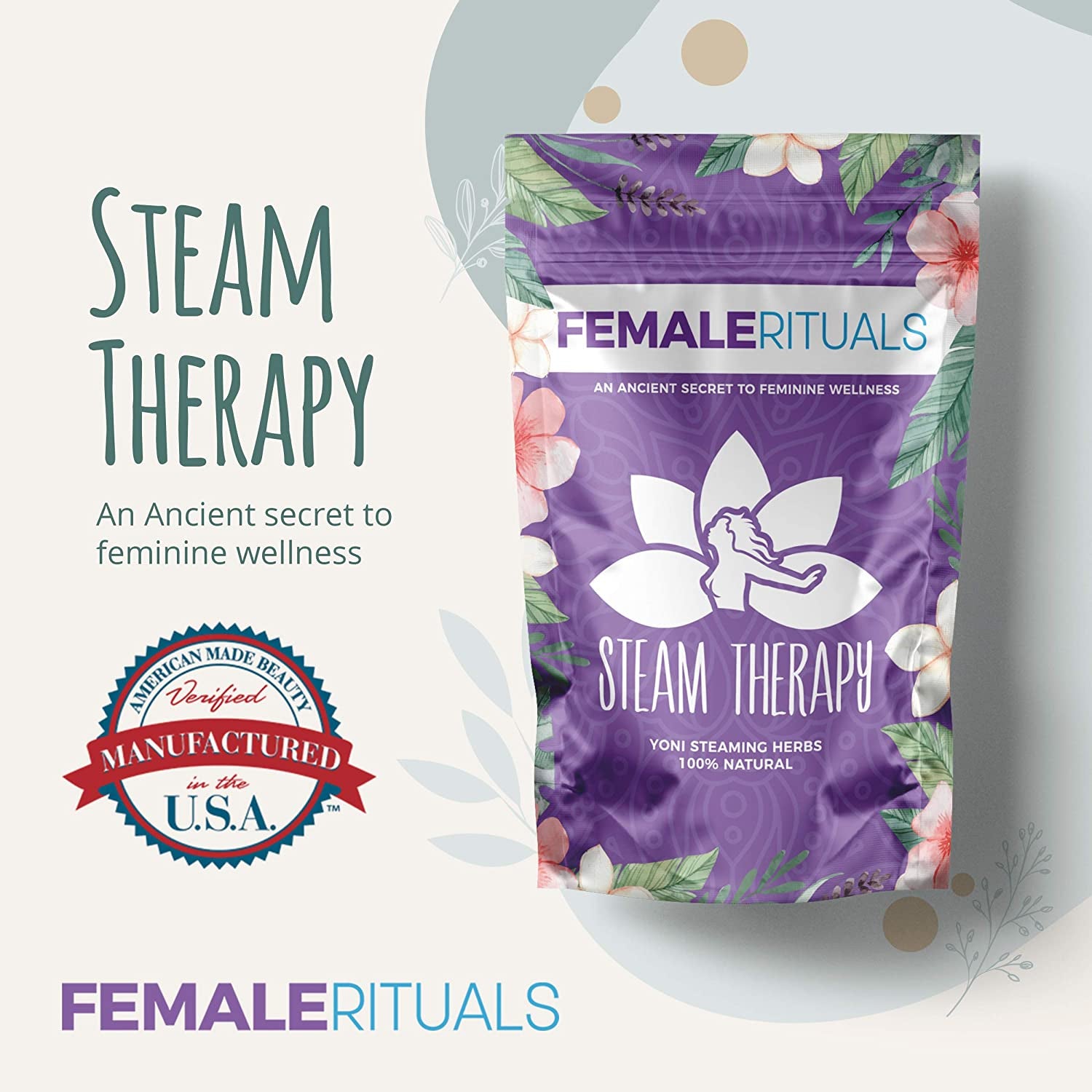 Yoni Herbs for Steaming (4Oz) - Natural Vaginal Steamer to Detox & Cleanse - V Steam at Home Kit for Menstrual Support, Cleanse, PH Balance & Dryness - Gentle V Steam Treatment