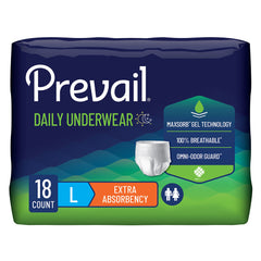 Prevail Daily Underwear Extra – Moderate Absorbency, Medium–2X-Large Large/72 Count