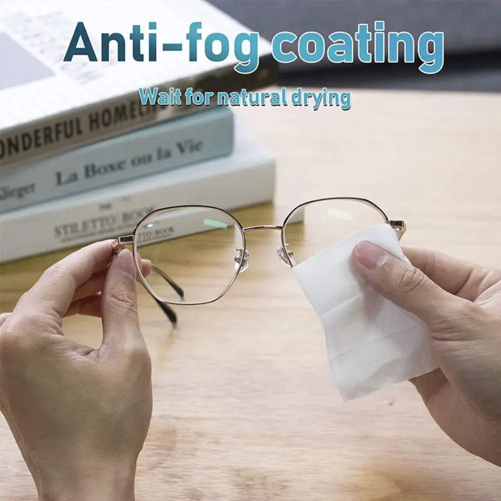 100Pcs/Box Glasses Cleaner Wet Wipe Disposable anti Fog Misting Dust Remover Cleaning Lens Wipes Sunglasses Phone Screen