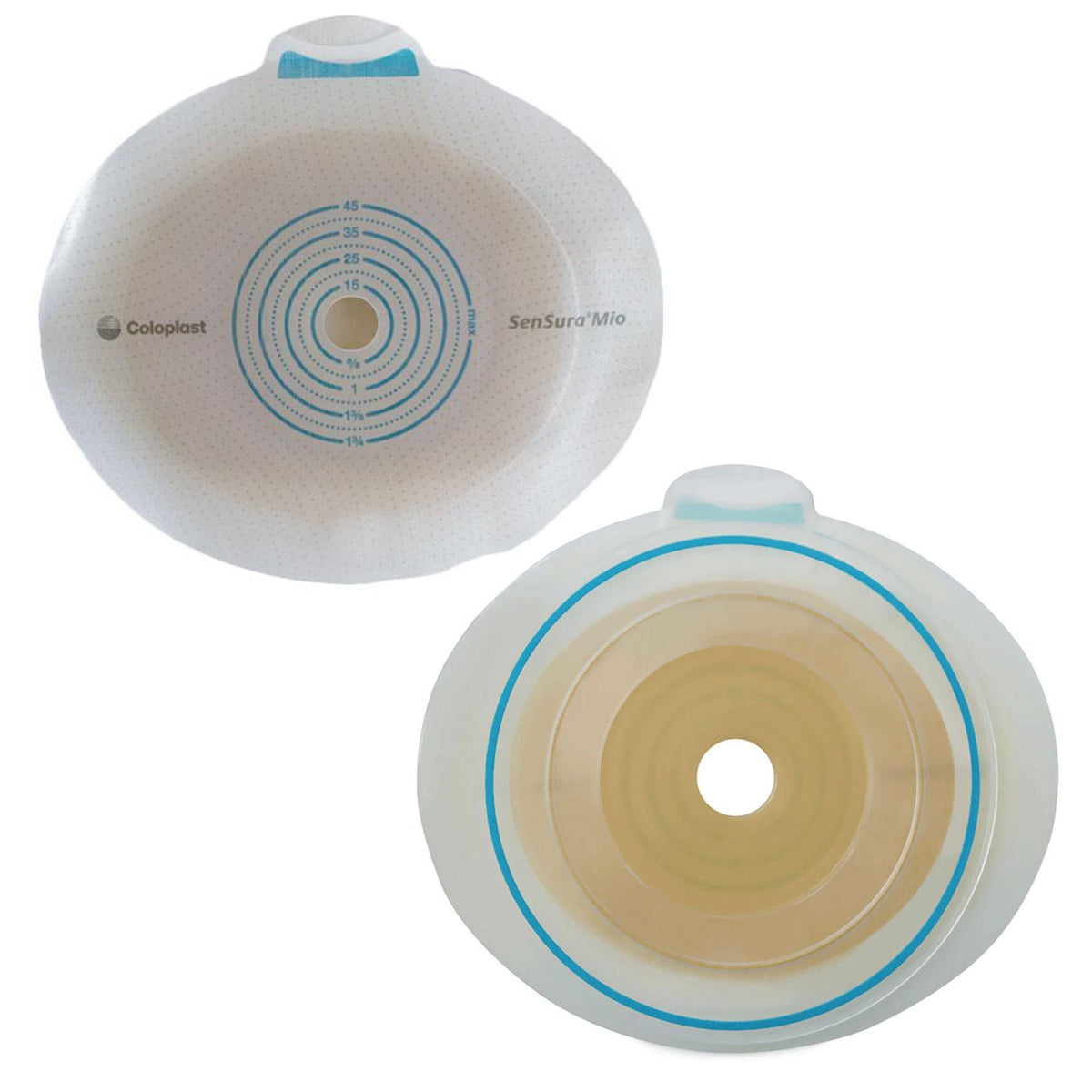 Ostomy Barrier SenSura Mio Click Trim to Fit, Extended Wear Elastic Adhesive 50 mm Flange Red Code System 30 to 45 mm Opening | 5/BOX - 35 to 45 mm opening