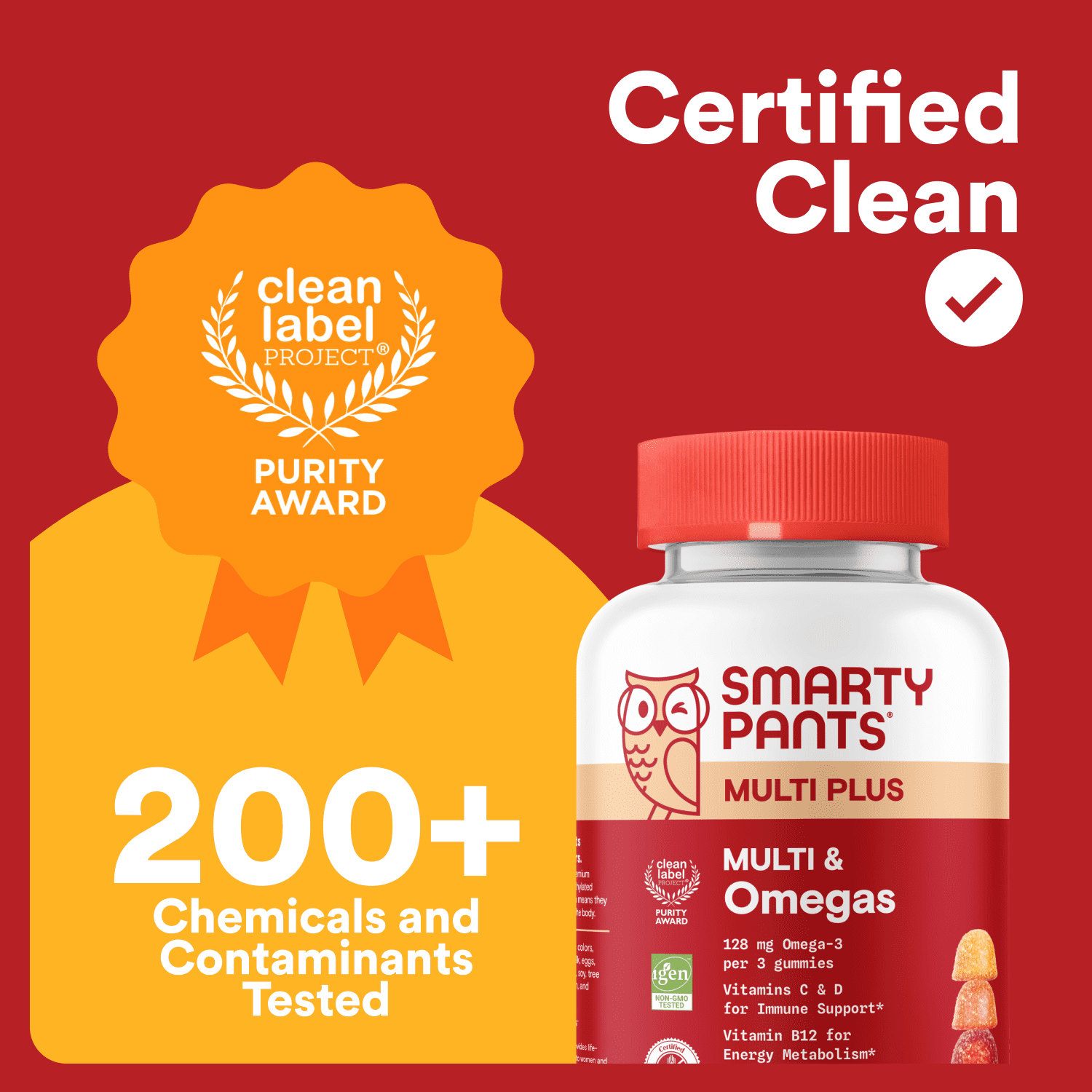 SmartyPants Adult Multi Plus Multi & Omega-3s Gummies, New Improved Formula, Same Premium Nutrients, 90 Ct