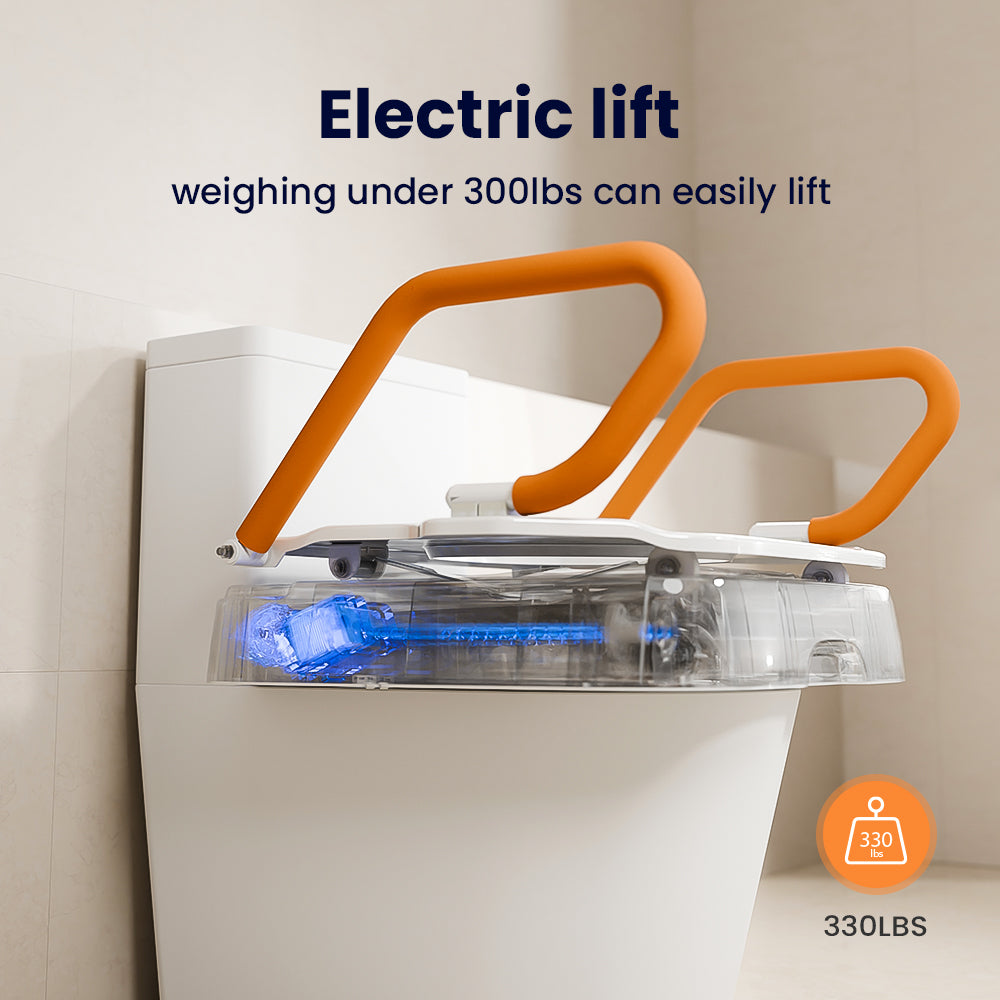 AX12 Comfort Steady Toilet Seat Lift for Seniors & Disabled - Safe, Easy Toilet Aid with 330 lbs Weight Capacity for Enhanced Independence and Comfort.