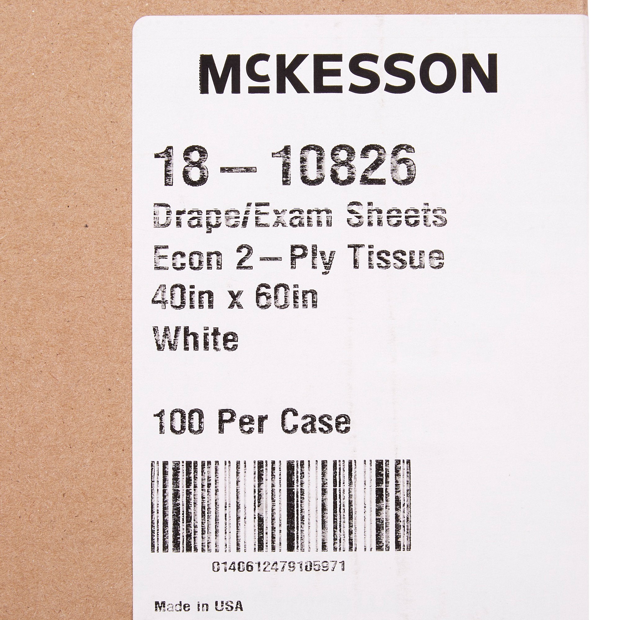 General Purpose Drape McKesson Physical Exam Drape 40 W X 60 L Inch NonSterile, Packaging Type- Case