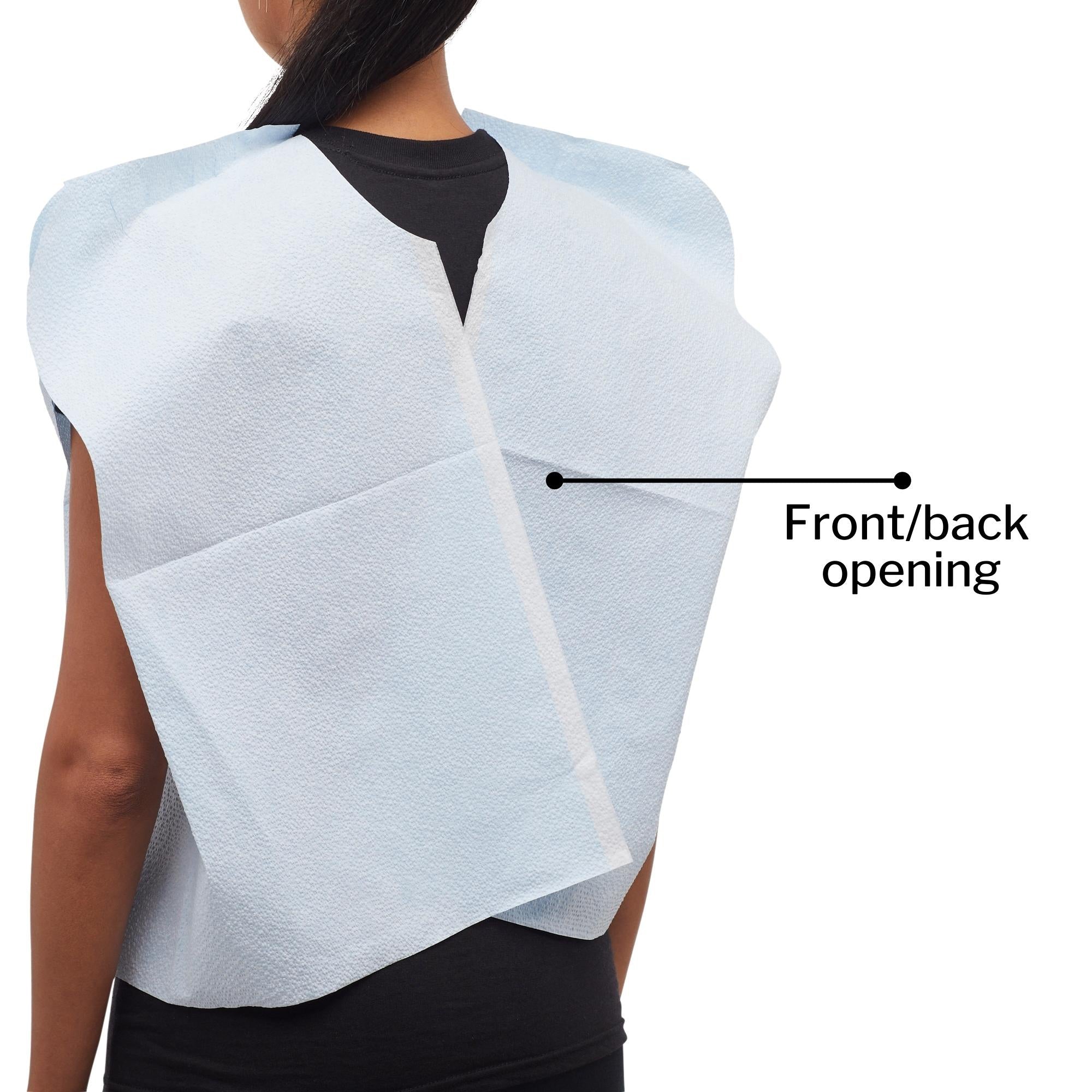Exam Cape McKesson Blue Front / Back Opening Without Closure Unisex, Packaging Type- Case