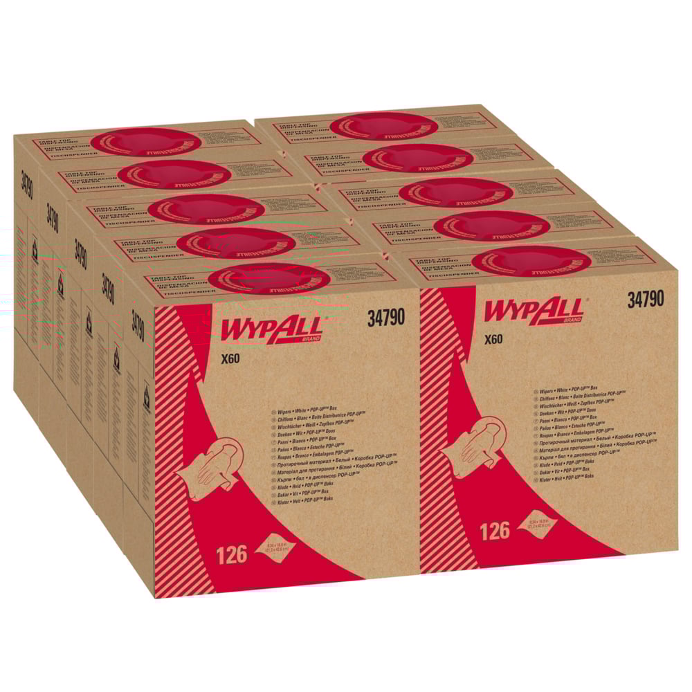 Toallita húmeda WypAll General Clean X60 blanca no estéril Hydroknit 9.1 x 165.8 pulgadas, reutilización limitada 