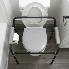 Universal Bedside Commode - Portable, Adjustable, and Easy-to-Clean Toilet Solution for Seniors and Mobility Impaired. Perfect for Comfort and Convenience.