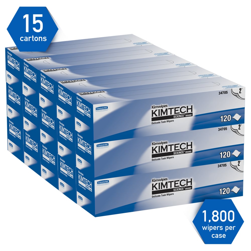 Delicate Task Wipe Kimtech Science Kimwipes Light Duty White NonSterile 2-Ply Tissue 11.22 X 12.3 Inch Disposable