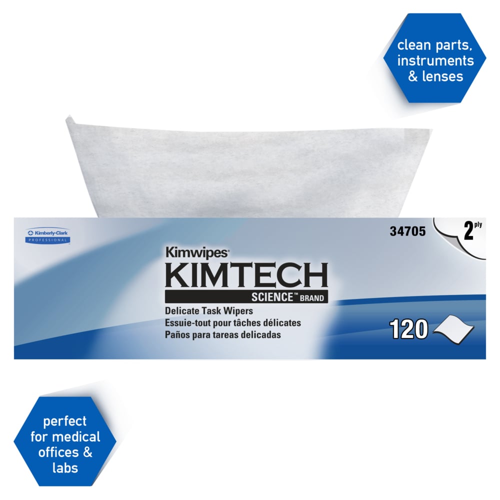 Delicate Task Wipe Kimtech Science Kimwipes Light Duty White NonSterile 2-Ply Tissue 11.22 X 12.3 Inch Disposable