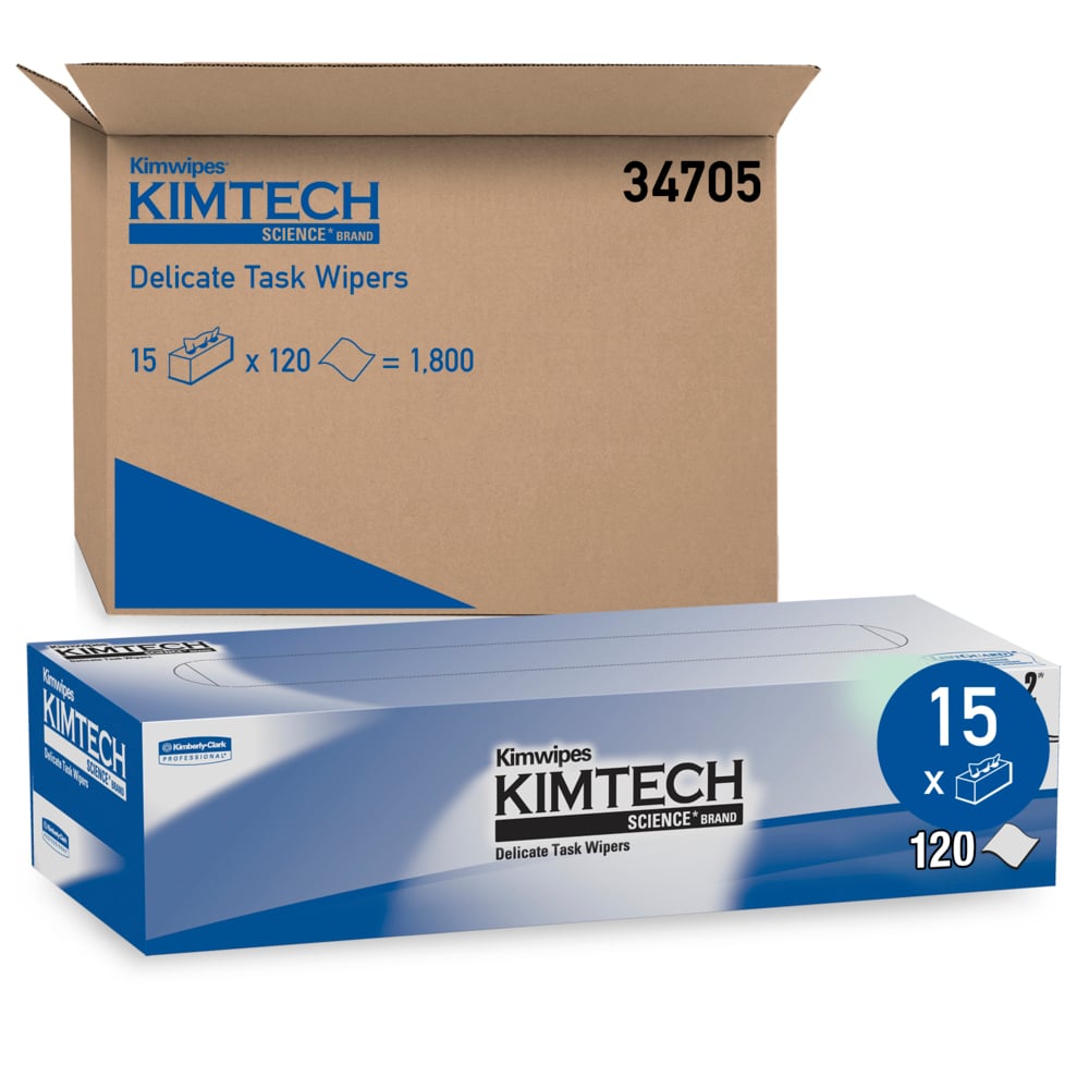 Delicate Task Wipe Kimtech Science Kimwipes Light Duty White NonSterile 2-Ply Tissue 11.22 X 12.3 Inch Disposable