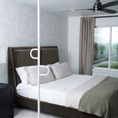 Secure and Stylish Double Handle Floor to Ceiling Grab Bar for Safety | Ideal for Bathrooms and Stairways | Enhance Stability with Easy Installation