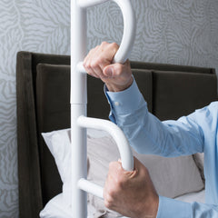 Secure and Stylish Double Handle Floor to Ceiling Grab Bar for Safety | Ideal for Bathrooms and Stairways | Enhance Stability with Easy Installation