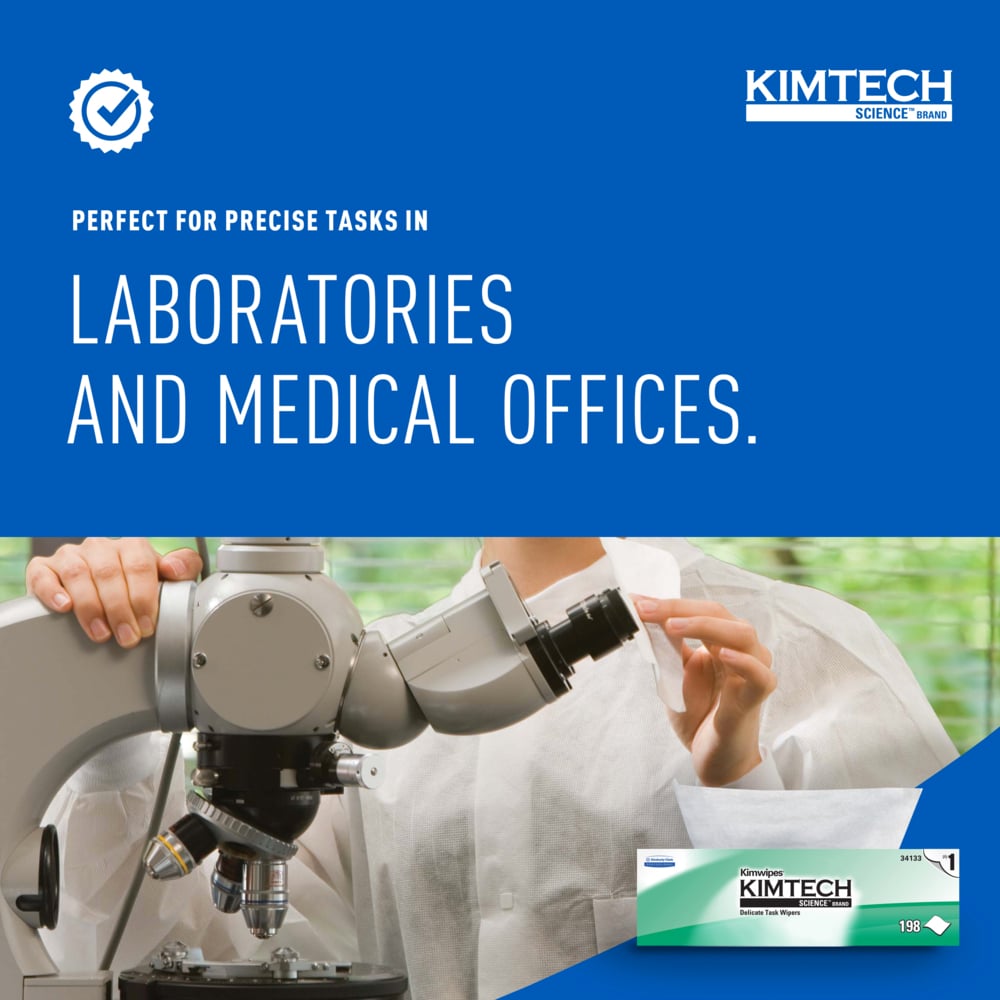 Delicate Task Wipe Kimtech Science Kimwipes Light Duty White NonSterile 2 Ply Tissue 14-7/10 X 16-3/5 Inch Disposable