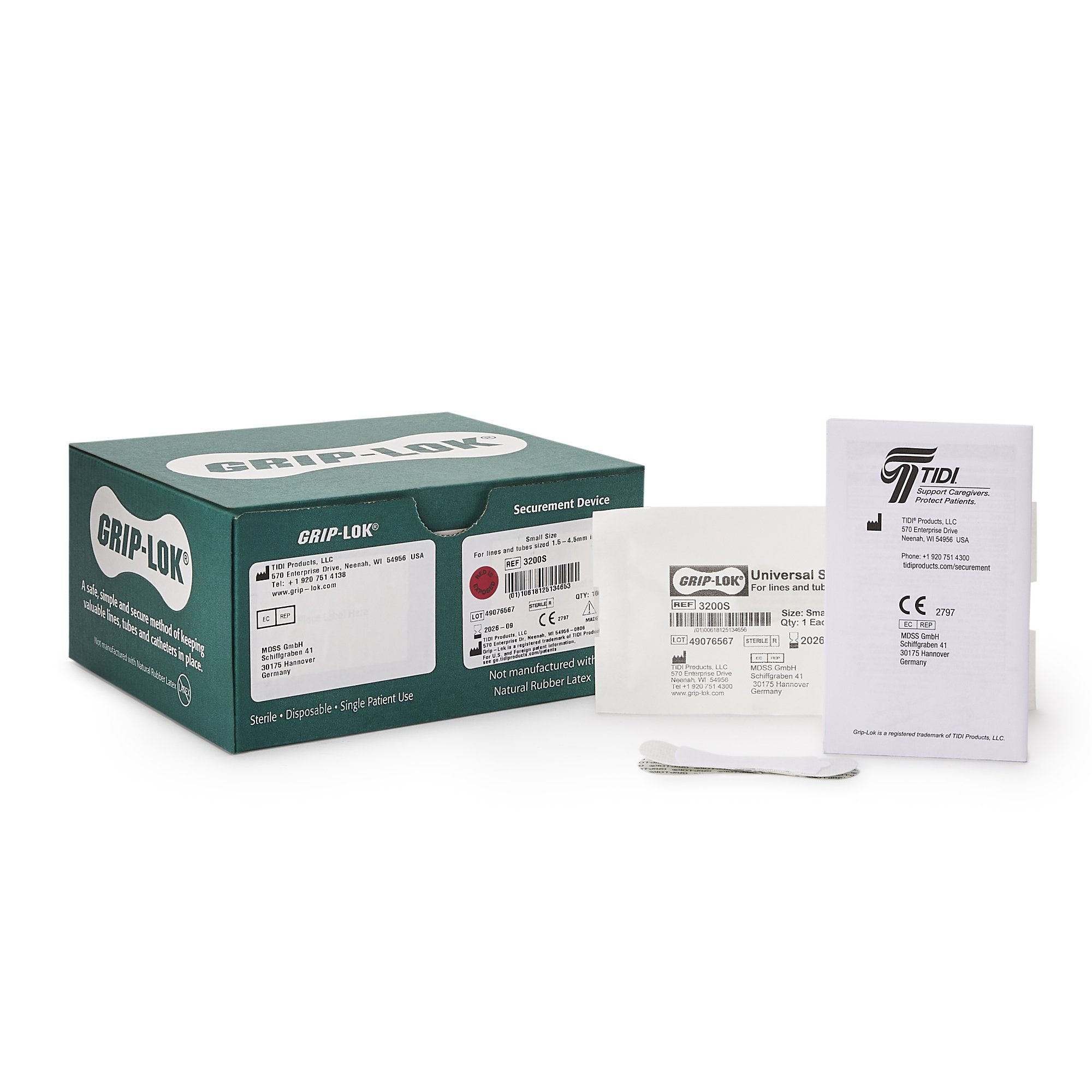 Foley Catheter / Line Securement Device Grip-Lok Small, 3 Inch Length, Sterile