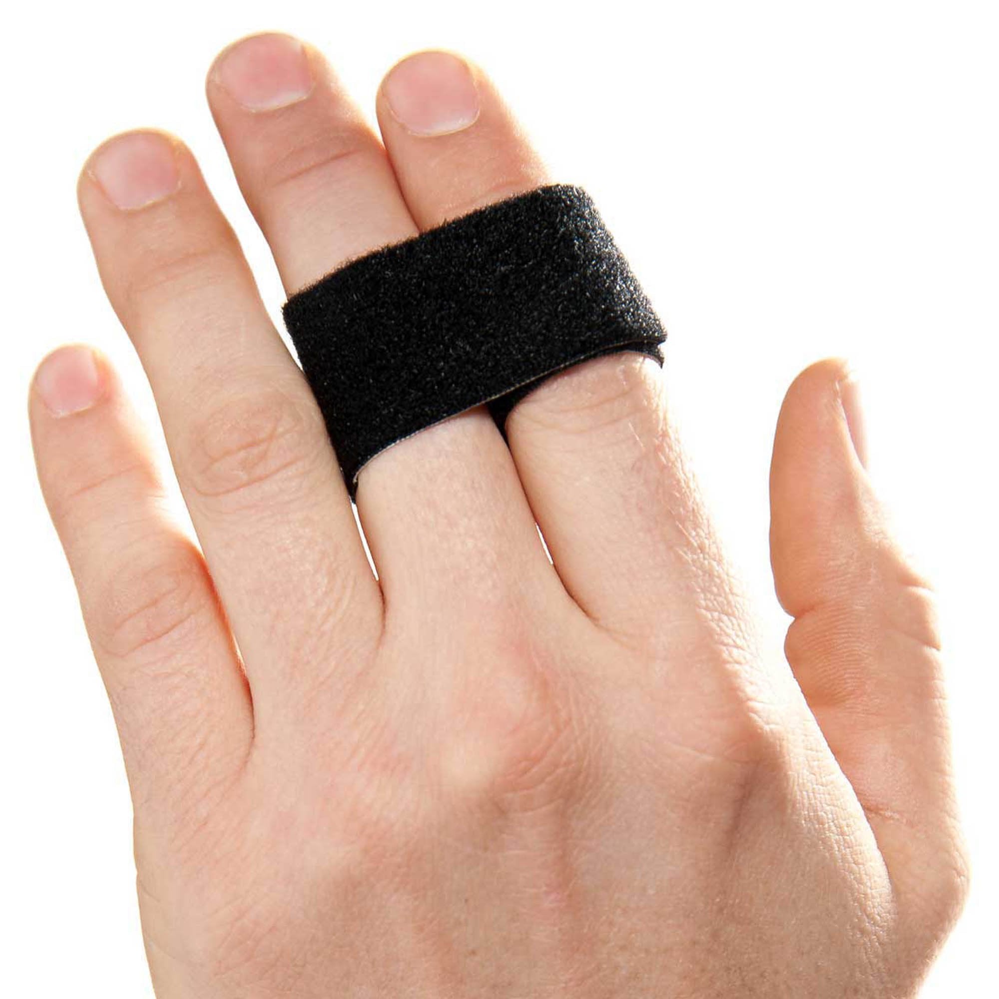 Finger Wrap Splint 3pp Buddy Loops Adult One Size Fits Most Hook and Loop Strap Closure Finger Black