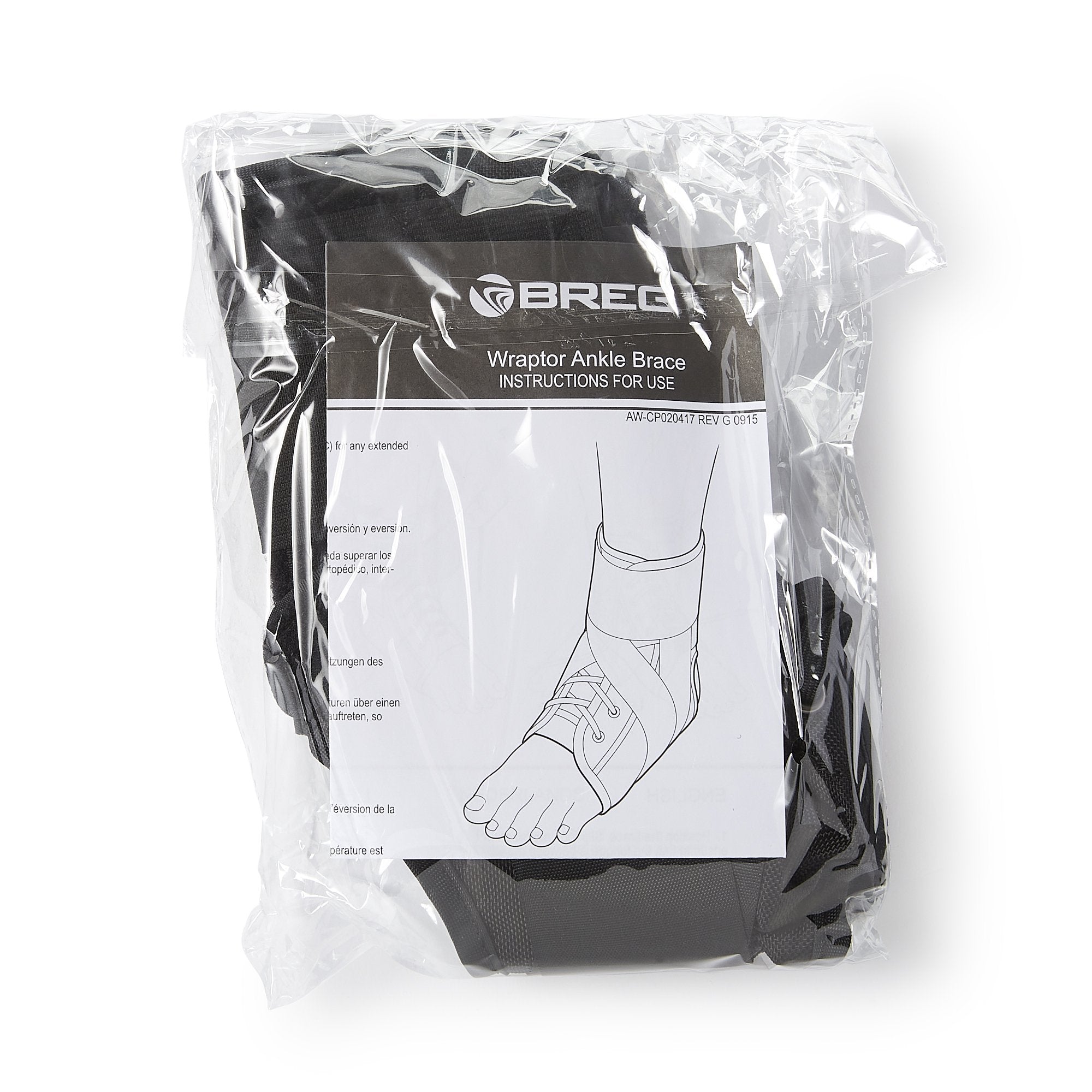 Ankle Brace Breg Wraptor Medium Lace-Up Male 9 to 11 / Female 10 to 12 Foot