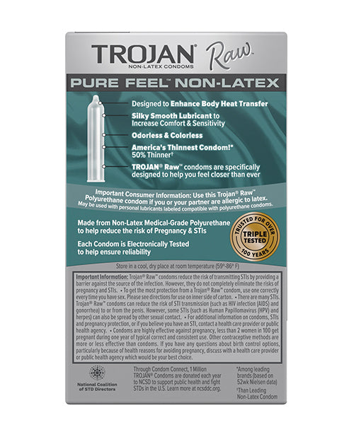 Trojan Raw Condoms - Pack of 10