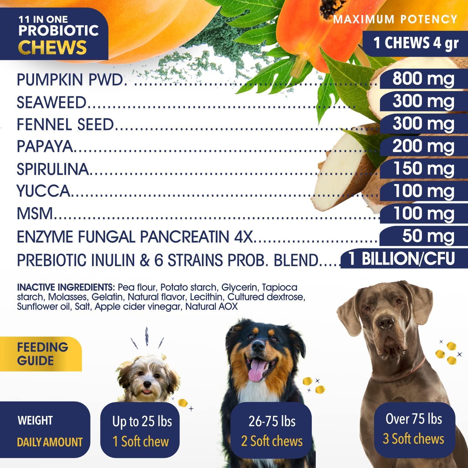 Probiotics for Dogs   Support Gut Health Itchy Skin Allergies Immunity Yeast Balance   Dog Probiotics and Digestive Enzymes with Prebiotics   Reduce Diarrhea Gas   Probiotic Chews for Dogs