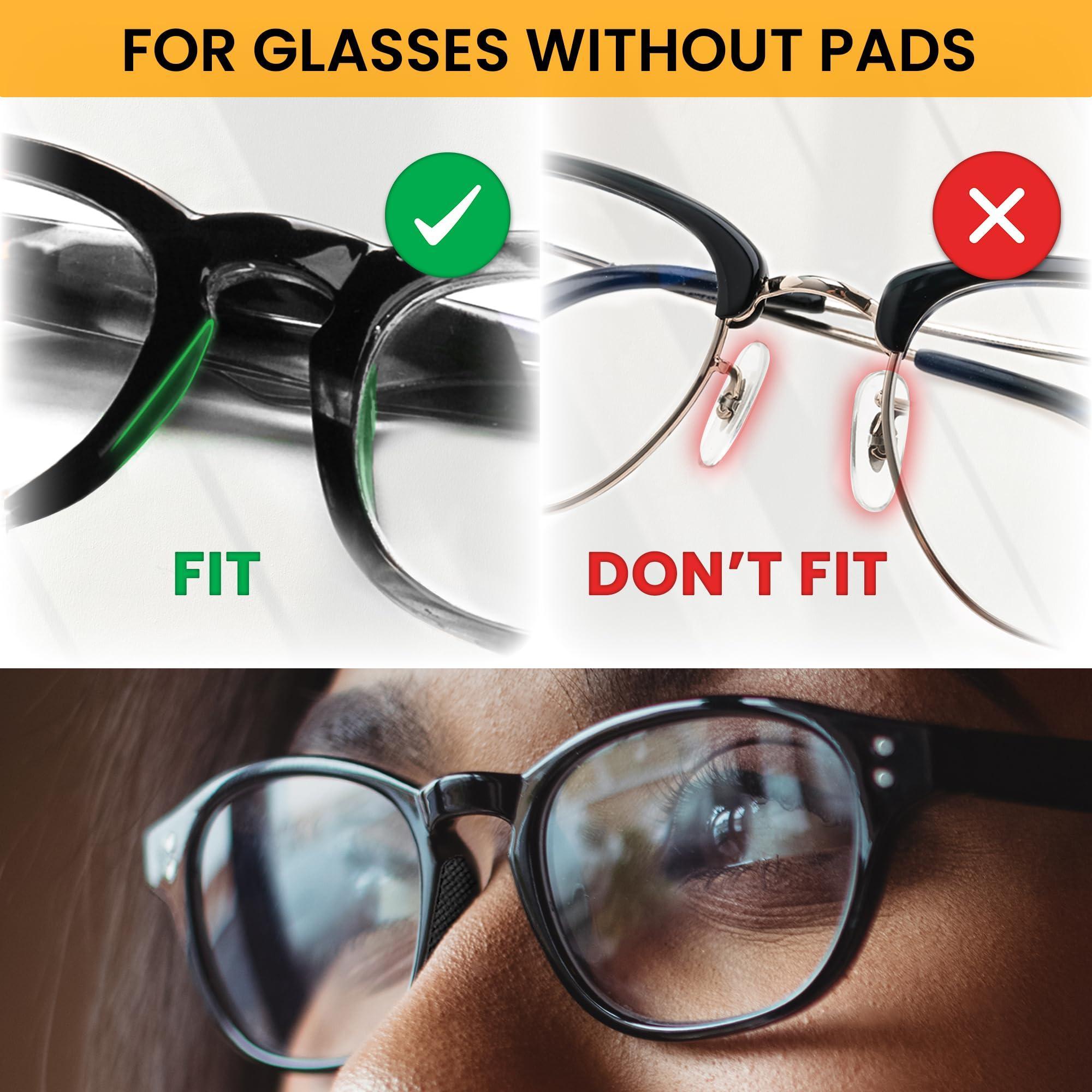 Glasses Nose Grips Non Slip - 16 Pairs Silicone Eyeglass Nose Pads Anti Slip - 1mm x 7mm x 16mm Adhesive Nose Pads Glasses for Comfort - Sunglass Nose Pads Cushion - Glasses Bridge Accessories