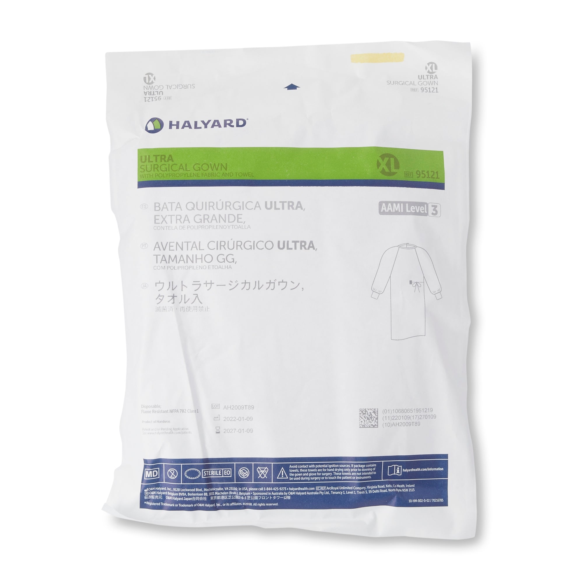 Non-Reinforced Surgical Gown with Towel ULTRA X-Large Blue Sterile AAMI Level 3 Disposable, Packaging Type- Case
