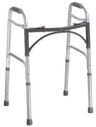 Dual Release Folding Walker Adjustable Height McKesson Aluminum Frame 350 lbs. Weight Capacity 25 to 32 Inch Height, Packaging Type- Case