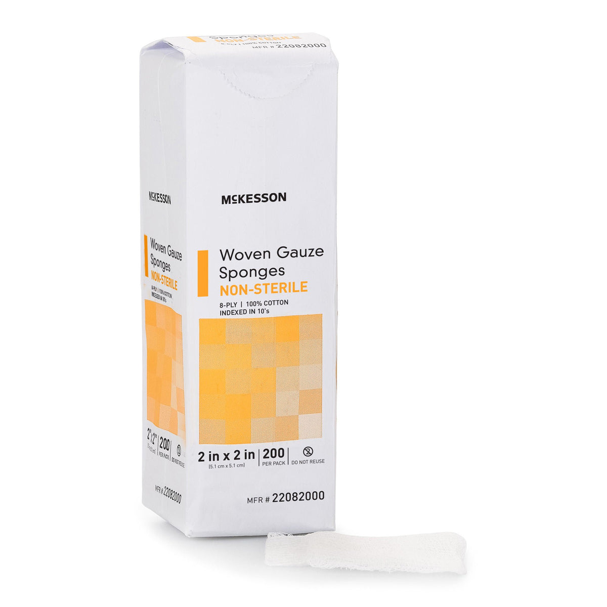 Gauze Sponge McKesson 2 X 2 Inch 8-Ply NonSterile 200 per Pack 2 X 2 Inch · Case of 5000