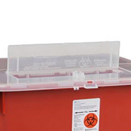 Sharps Container Sharps-A-Gator Red Base 15-1/2 H X 21-1/2 W X 12 D Inch Horizontal Entry 10 Gallon,Packaging Type- Each