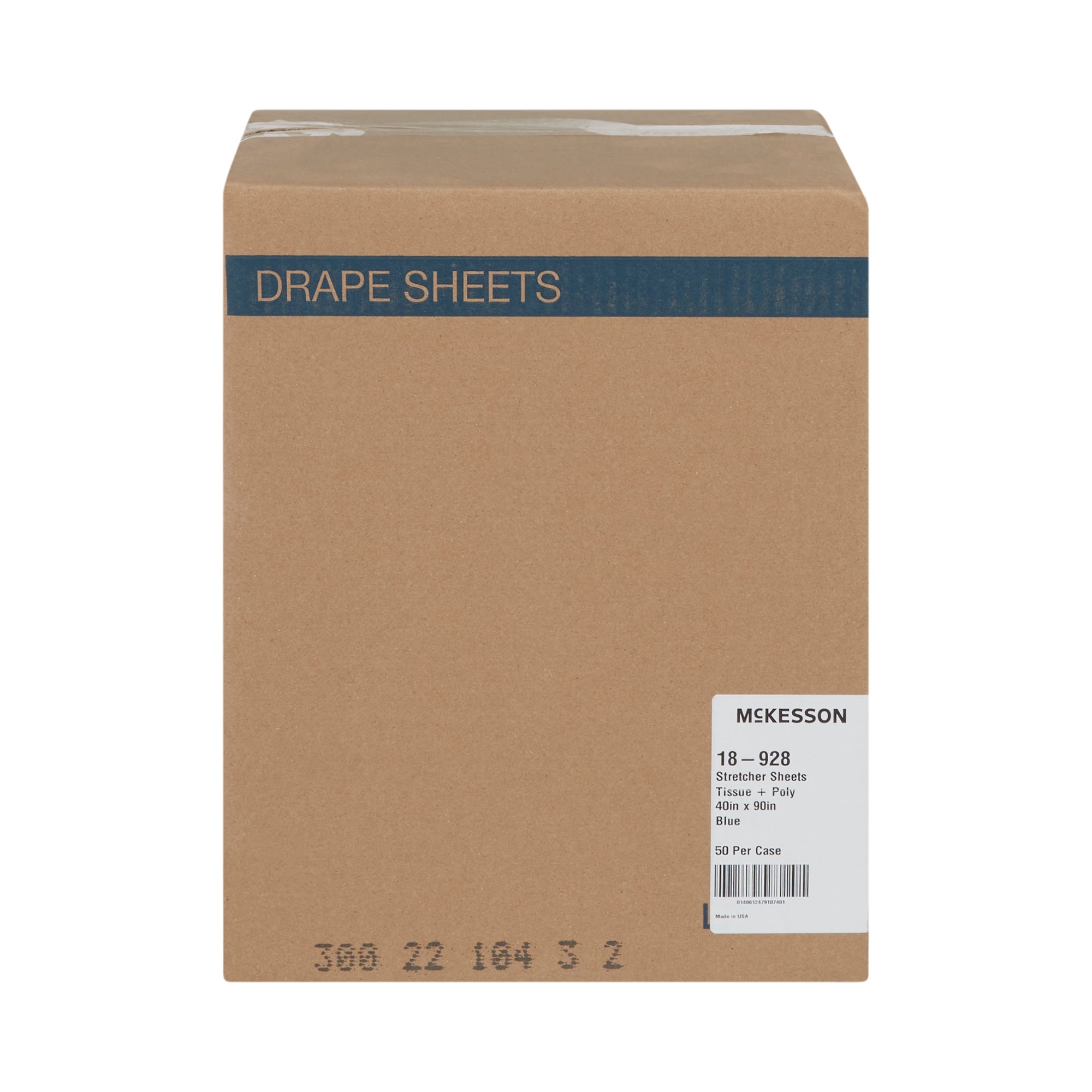 McKesson Disposable Stretcher Sheet | 40 x 90 Inch Blue