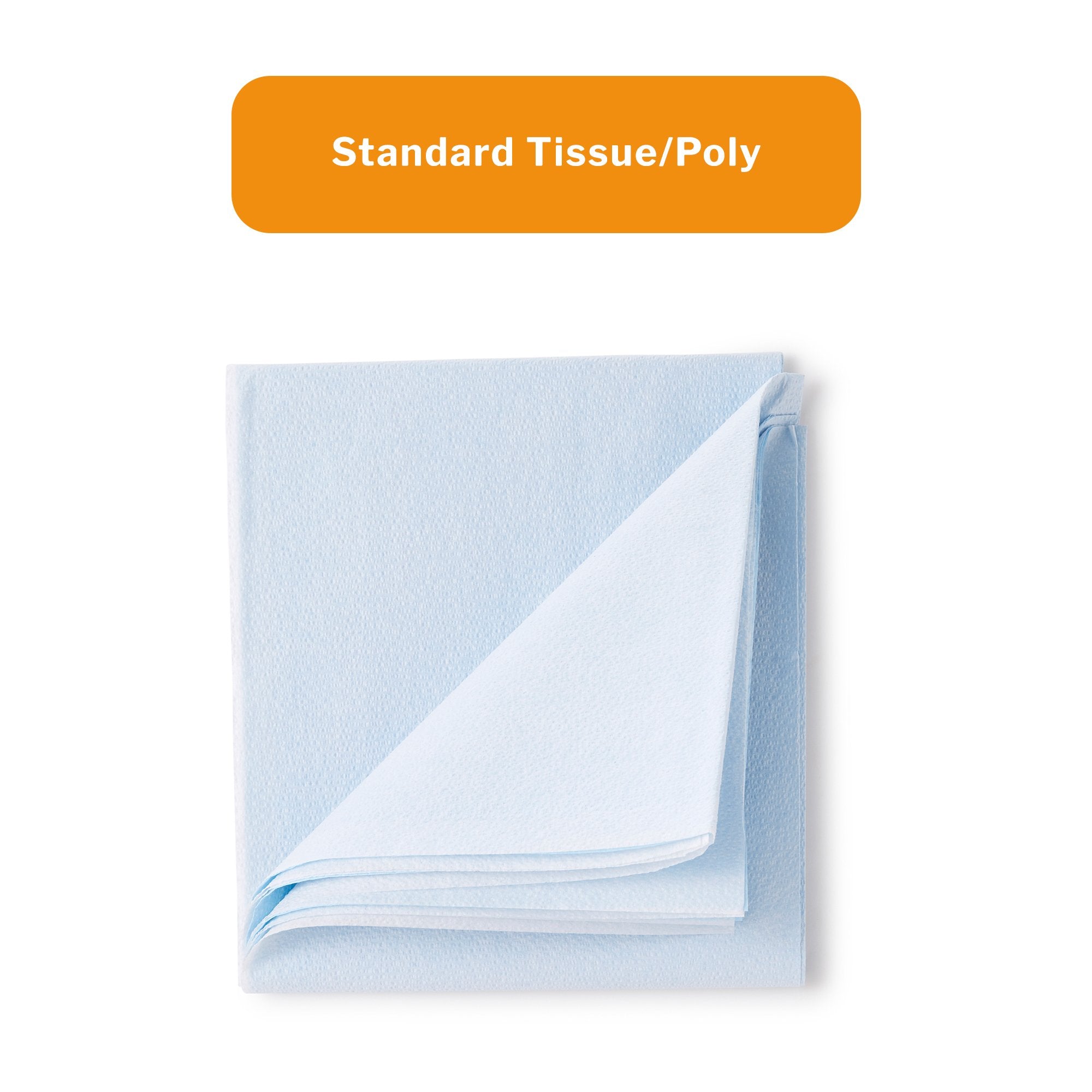 Stretcher Sheet McKesson Flat Sheet 40 W X 90 L Inch Blue Cellulose Tissue 50% / Polyethylene Film 50% Disposable, Packaging Type- Case