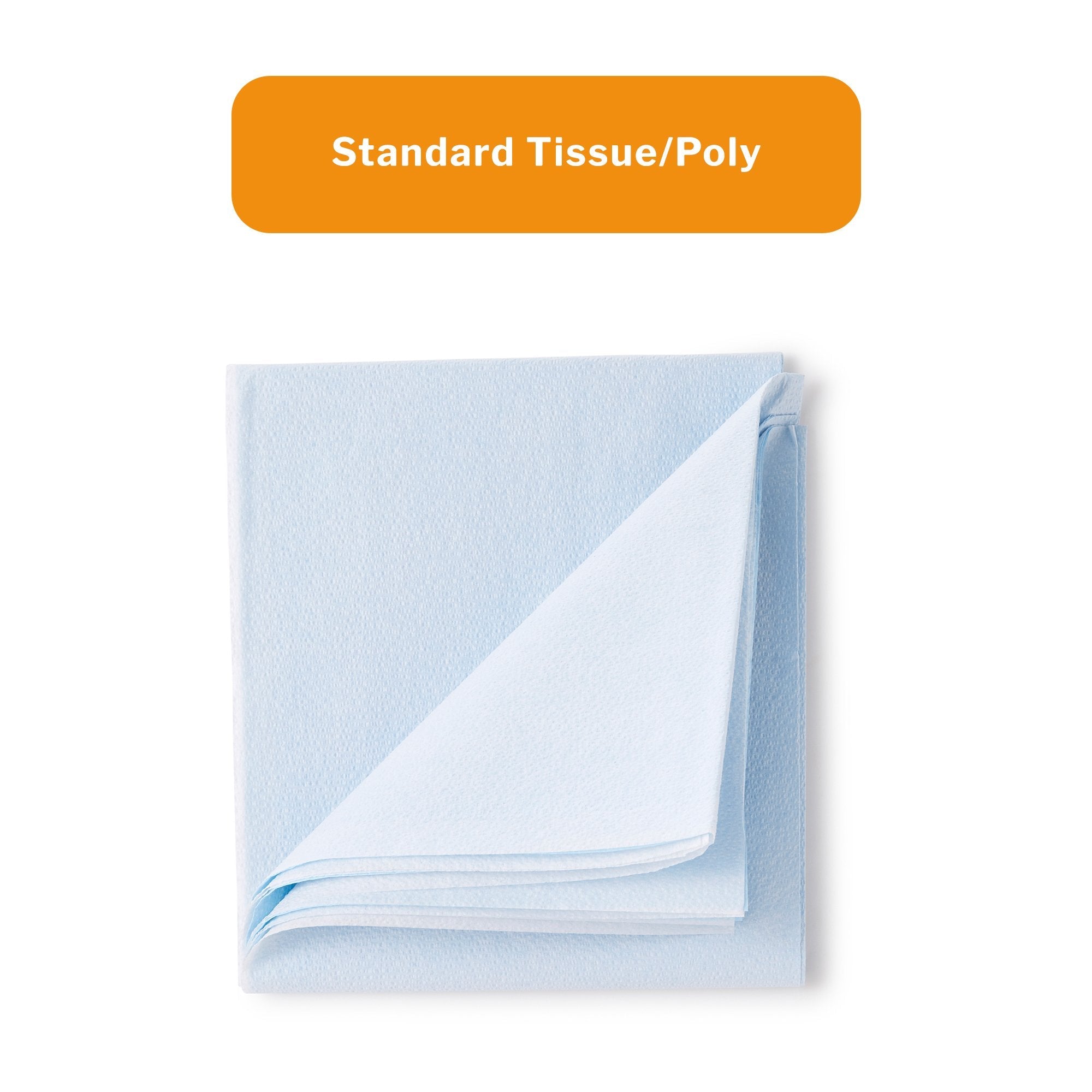 Stretcher Sheet McKesson Flat Sheet 40 W X 90 L Inch Blue Cellulose Tissue 50% / Polyethylene Film 50% Disposable, Packaging Type- Case