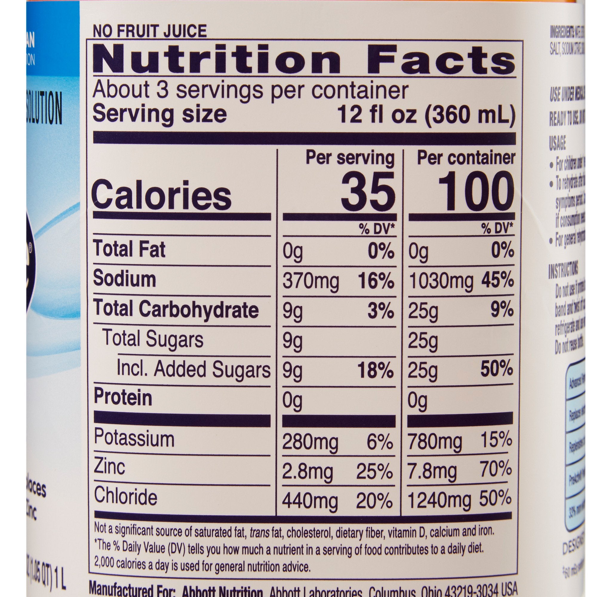 Oral Electrolyte Solution Pedialyte Classic Mixed Fruit Flavor 33.8 oz. Electrolyte,Packaging Type- Each