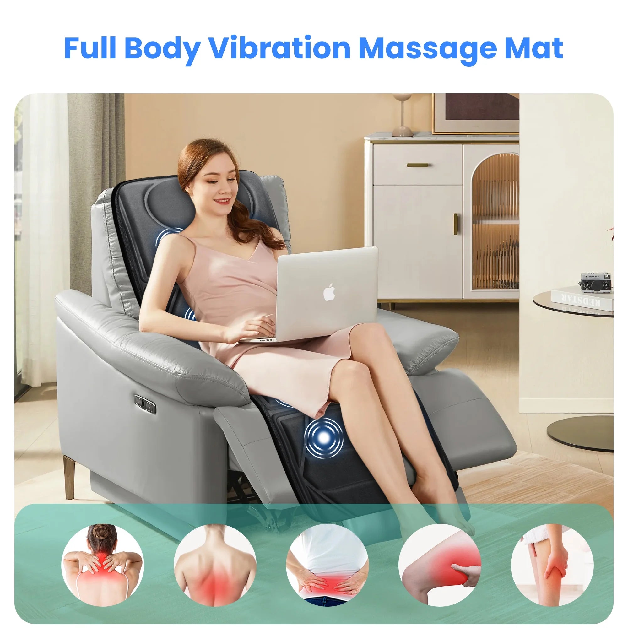 Full Body Massage Mat with Heat, Electric Massage Pad, Back Massager for Pain Relief, Gifts