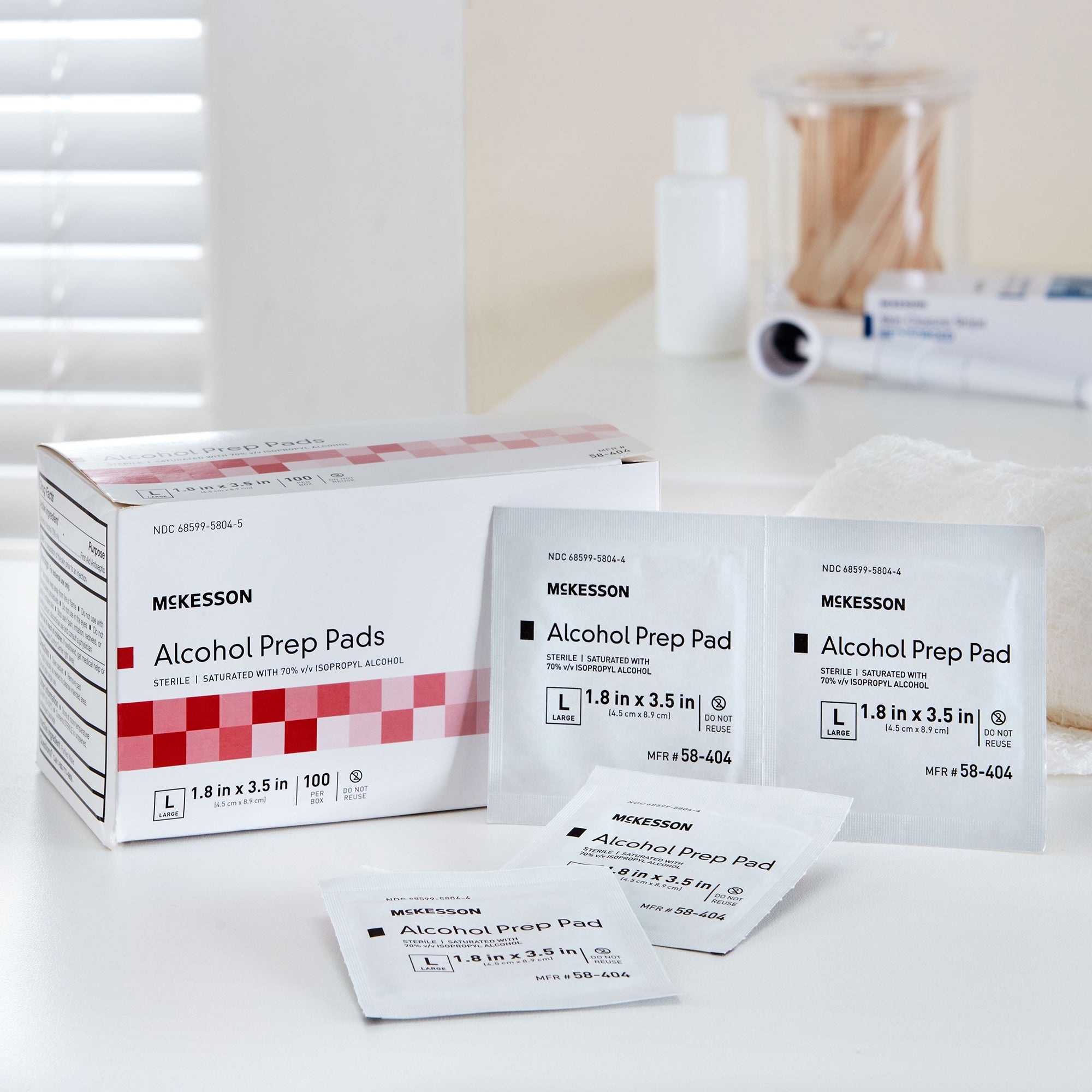 Alcohol Prep Pad McKesson 70% Strength Isopropyl Alcohol Individual Packet Large Sterile