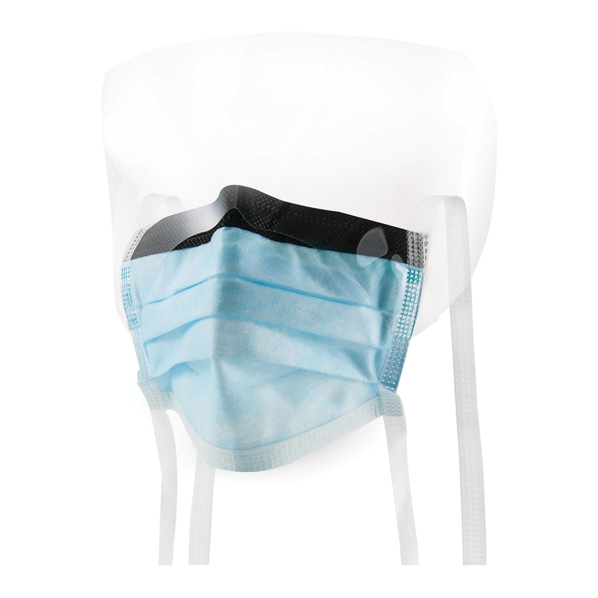 Surgical Mask with Eye Shield McKesson Anti-fog ASTM Level 3 Tie Closure One Size Fits Most