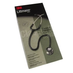 Clinician Stethoscope 3M Littmann Classic II Black 1-Tube 28 Inch Tube Double Sided Chestpiece