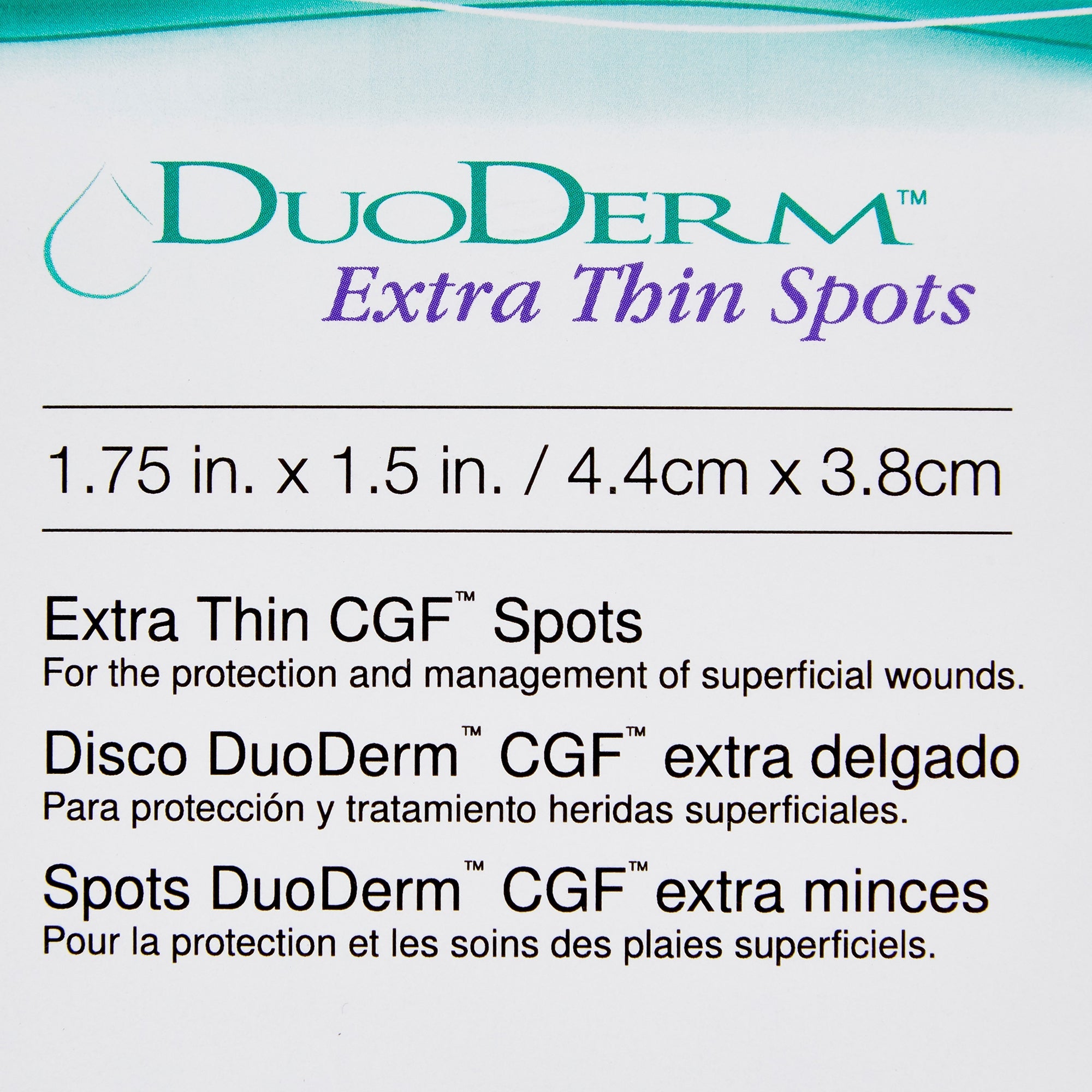 Thin Hydrocolloid Dressing DuoDERM Extra Thin 1-1/2 X 1-3/4 Inch Spot 20 per Box,  Packaging Type- Box