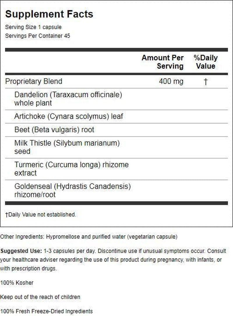 Liver Support 45 Veg Caps